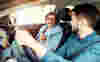 An older woman being driven by a younger man